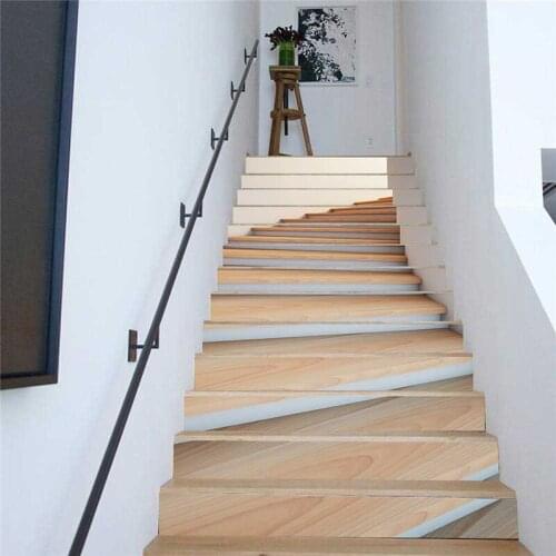 PVC wallpaper wood grain stairs simple 13 pieces of DIY stair stickers, step stickers wall stickers