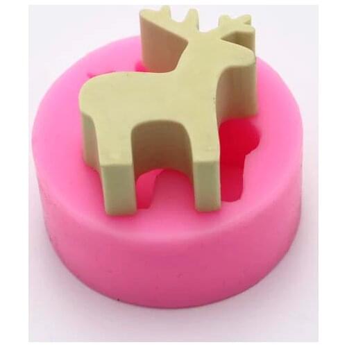 3D Elk Deer Silicone mold fondant mold cake decorating tools chocolate gumpaste Christmas elk soap mold