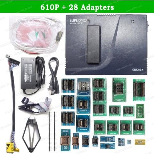 XELTEK SuperPro 610P Programmer + 28 Adapters & EDID Cable USB Universal IC Chip Programmer ecu Programming