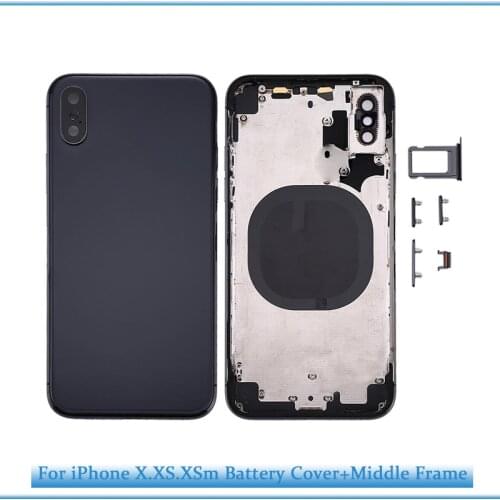 Rear For iphone X/XS Xmax Battery Back Cover For iphone X max Back Middle Frame Chassis Full Battery Housing Assembly