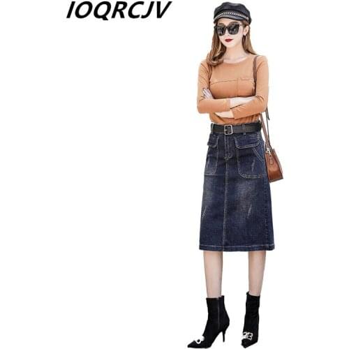 Plus Size S-5XL Women Denim Skirt 2019 Spring Summer High Elastic High Waist A-Line Pocket Slim Female Sexy Skirts Female Jeans