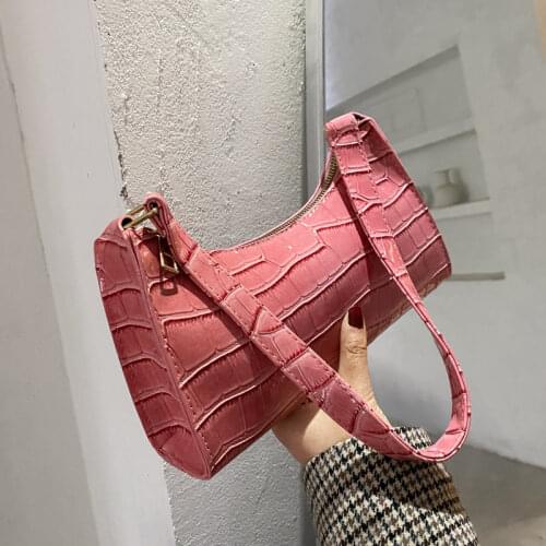 Luxury Design Ladies Underarm Bag Fashion Crocodile Pattern Shoulder Bags for Women PU Leather Female Daily Handbags and Purses