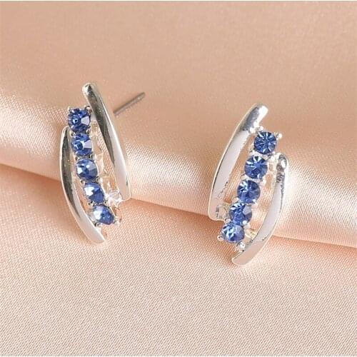 CHUNSHI EMO Romantic Geometric Stud Earrings Hook Type For Women Rhinestone Delicate Shining Earrings 2021 Trend Impact Jewelry