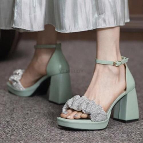 Rhinestone Platform Women Sandals Summer 2021 Female Shoes Fashion Buckle Causal Cheap High Quality Ytmtloy Sadalias Femininas