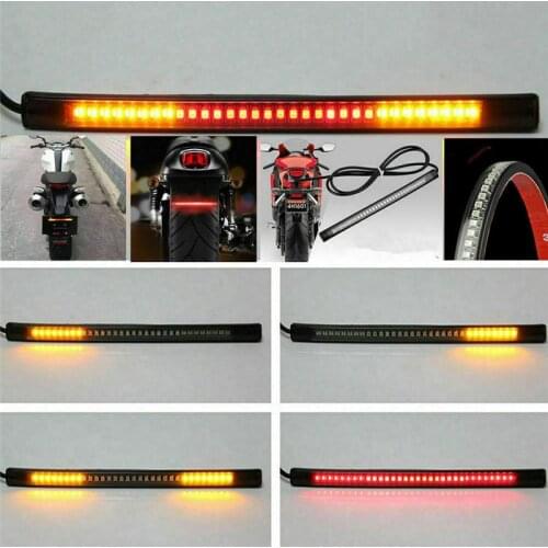 1PCS 48LED Motorcycle LED Brake Light Strip Motorcycle Plate Lighting Rear Light Brake Motorbike Backlight 12V LED Light
