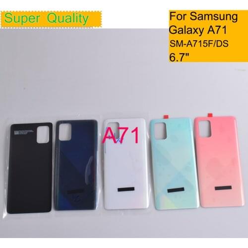 10Pcs/lot For Samsung Galaxy A71 Housing Battery Cover A71 A715 A715F Back Cover Case Rear Door Chassis Housing Replacement