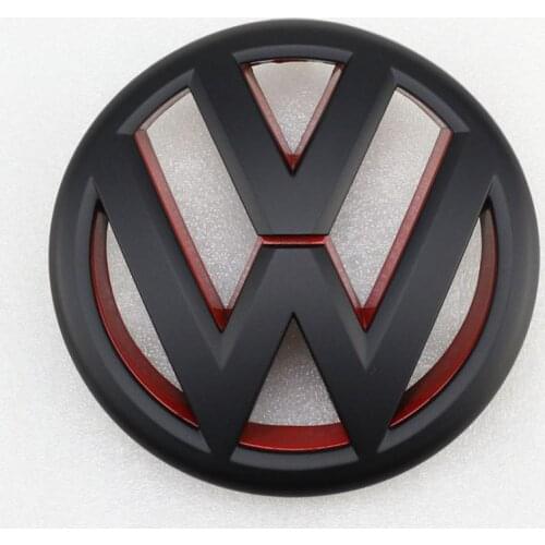 130mm Matt Black Red Front Grill Logo Emblem Badge Car Logo for Volkswagen Jetta MK6 2011-2014