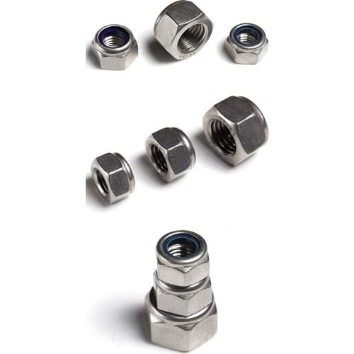 50Pcs DIN985 M2 M2.5 M3 M4 M5 M6 M8 Galvanized Carbon Steel Self-locking Nut Lock Nut Locknut Slip Nylon Hex Nut