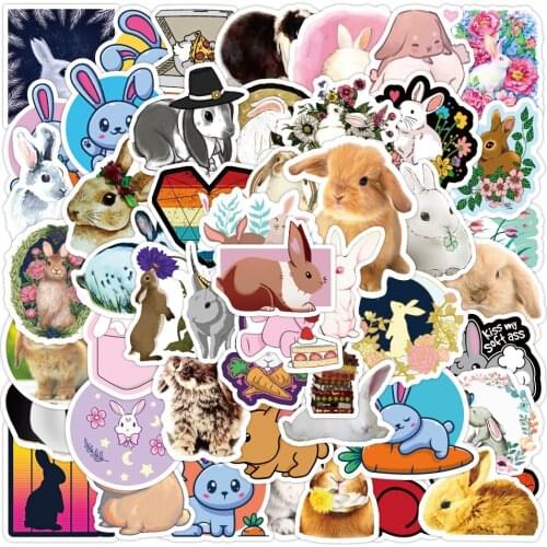 50 PCS Cartoon Rabbit Small Waterproof Stickers