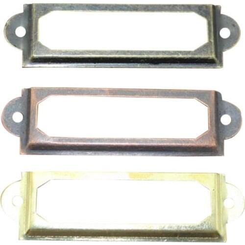 50 Pack Office Library File Drawer Cabinet Card Tag Label Holder Metal Frame G8TB