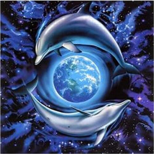 Art Rhinestone painting crystal Home Decor DIY Diamond painting Dolphin 5D cross stitch pattern diamond embroidery dolphin