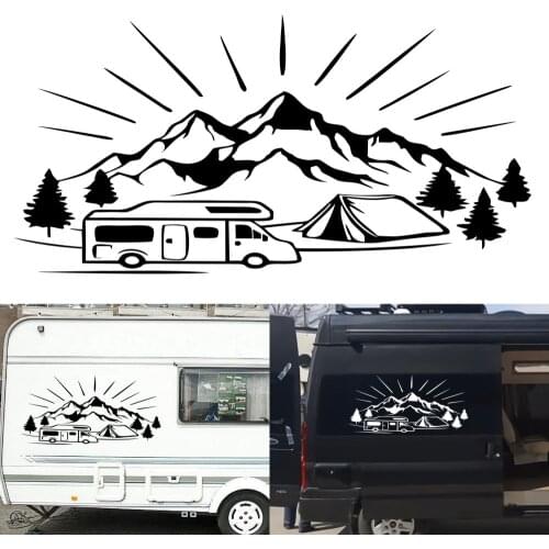 1PCSCar side door mountain sticker caravan camper camper vinyl decorative car decal