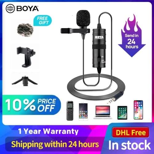 BOYA BY-M1 3.5mm Audio Lavalier Microphone Video Record Interview 6M Microfone MIC for iPhone Android Vlog DSLR Camera microfono