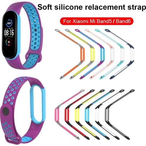 Breathable Replacement Strap for Xiaomi Mi Band 5 6 Silicone Wrist Strap WristBand Bracelet for Xiomi MiBand 6 5 Miband6 Straps