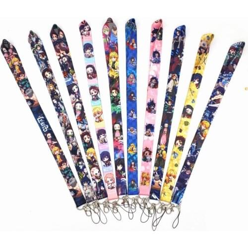 2021 Hot Sales 1 Piece High Quality Cartoon Mobile Phone Strap Anime Key Chain Neck Lanyard ID Card Badge Holder Strap