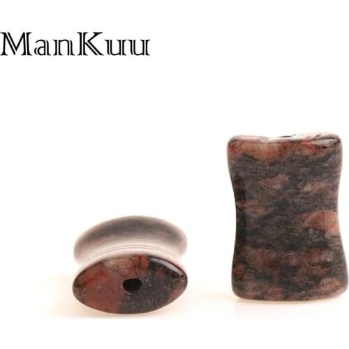 ManKuu 13*18mm Bamboo Shape Pattern Labradorite/Leopard Loose Bead Rectangle Natural Stone Beads For DIY Jewelry Making 5pcs/Lot