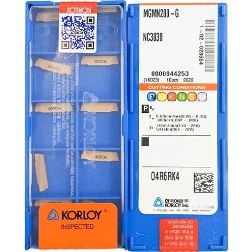 MGMN200-G NC3030 100% KORLOY Original carbide insert with the best quality 10pcs/lot free shipping