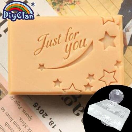 Cute Just For You Handmade Soap Making Stamp Star Clear Natural Organic Stamps Glass Meteor Pattern Soap Seal Acrylic Chapters