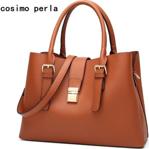 Fashion Designer PU Women Handbags Large Capacity Brown Tote Shoulder Bags Female Work Party Crossbody Bag