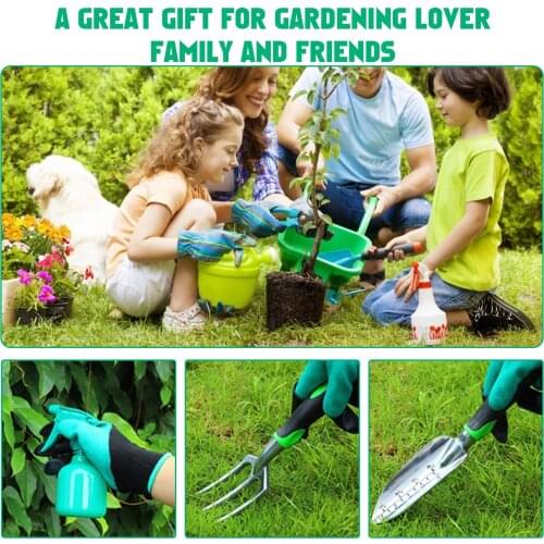 9 Piece Garden Cultivation Tool Set Gardening Gift Set Non-slip Sowing Device Potted Plant Transplanting Shovel Weeder Gloves