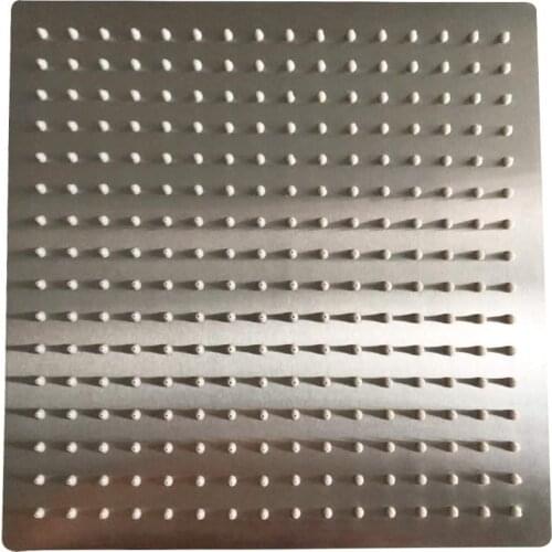 12" Square Rainfall & High Pressure Stainless Steel Bath Shower Head Waterfall Full Body Coverage with Silicone Nozzle Brushed