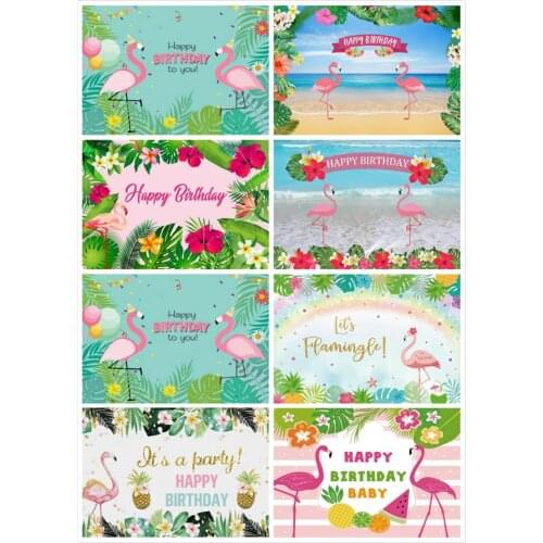 Multiple Styles of Floral Flamingo Series Background for Girls Birthday Party Decoration Photography Studio 3D Digital Backdrop