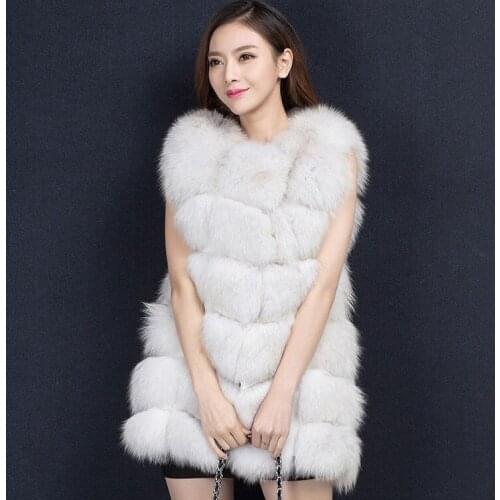 New Real fox fur Vest women full pelt fox fur coat winter fur jacket outerwear customized big size Free shipping H708