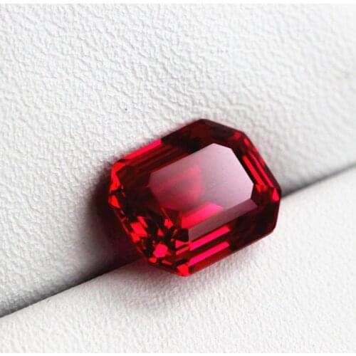 New arrival rectangle shape red synthetic corundum stone dignity deep red rose stones faceted stone beads for jewelry making diy