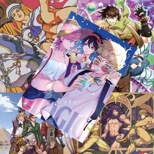 8pcs/set Anime JoJos Bizarre Adventure Posters Included 8 Different Pictures HD Print Wall Poster 42X29CM