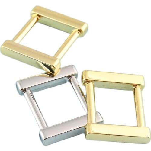 Flat Rectangular buckles 16mm Gold Square buckles for Webbing Strap Alloy Purse Clasp Leathercraft Hardware Bag Accesories