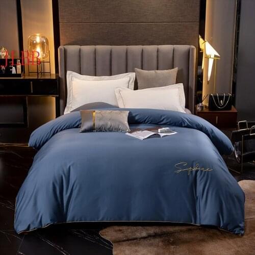 High quality duvet cover 1pc 100% cotton long staple quilt cover home bedding embroidery blanket cover with zipper no filling