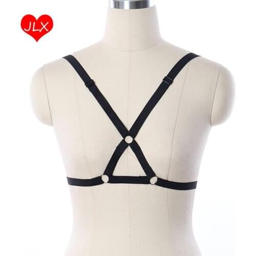 JLX.HARNESS Women harajuku top lingerie Bdsm fetish body harness pastel goth cag bra lingerie liguero ligas bondage bra harness