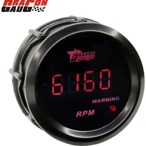 Dragon 52mm Car Digital Red Led Tachometer Gasoline For 4/6/8 Cylinder 0-9999 RPM Gauge Racing Refit Fitting Free Shipping