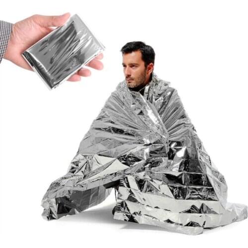2pcs 210x130cm Outdoor Survival Emergency Rescue Warm Blanket Foldable Waterproof Heat Reflective Mylar Film Thermal