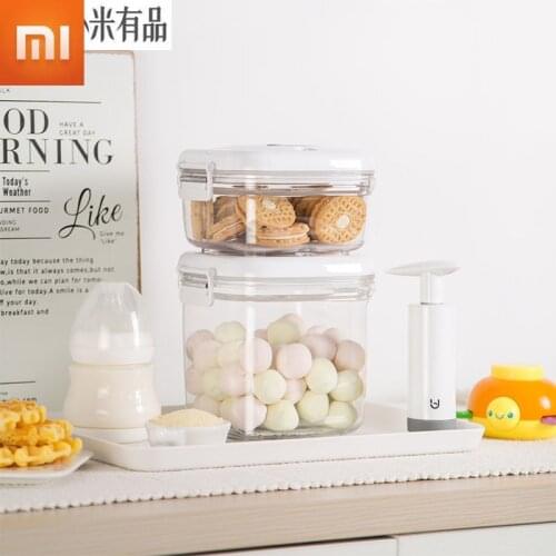 Xiaomi BUD Vacuum Freshness Box Lunch Box Fruit Box Portable Student Adult Plastic Food Sealed Box Square Containers Storage