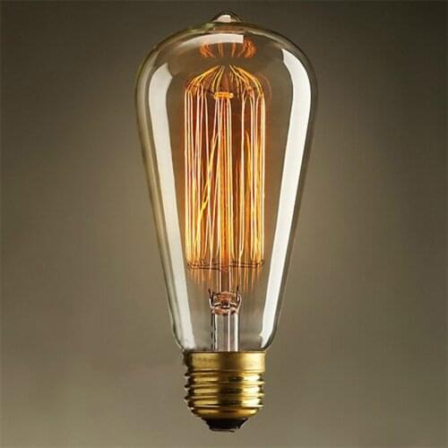 Vintage Edison Bulb E27 Retro Lamp ST64 Incandescent Bulb 220v Light Bulb 40w 60w Filament Warm White Lightbulbs