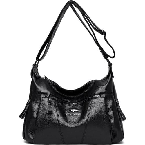 Weysfor Vintage Women Shoulder Bag Pu Leather Crossbody Bag Soft Purse Multi-pocket Messenger Bag Designer Flap Bag Lady Handbag