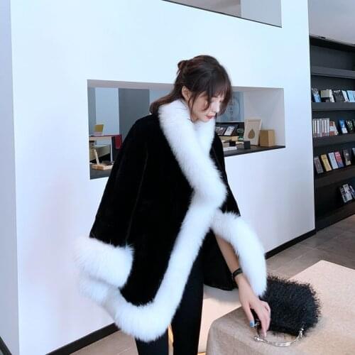 Faux Mink Fur Collar Autumn Winter Coat Female Jacket Korean Vintage Women Clothes 2020 Warm Manteau Femme Hiver ZT4489