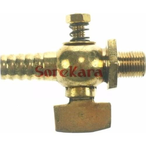 1/8" 1/4" 3/8" 1/2" BSP male Thread to 8mm 10mm I/D Hose Barb Brass Drain petcock Shut Off Valve for Fuel Gas Oil Air 0.8Mpa