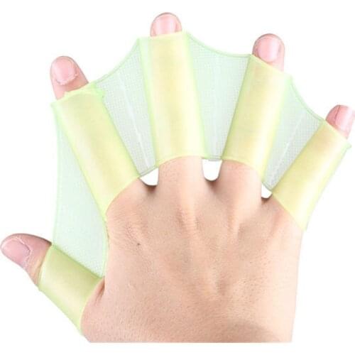 1Pair Unisex Frog Type Silicone Girdles Swimming Hand Fins Flippers Palm Finger Webbed Gloves Paddle Water Sports Swimming Gear