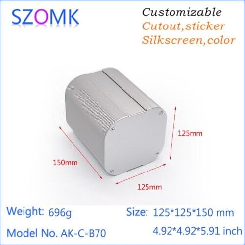 1pcs/lot SZOMK Black diy aluminum project box enclosure electrical junction box for pcb 125*125*150mm
