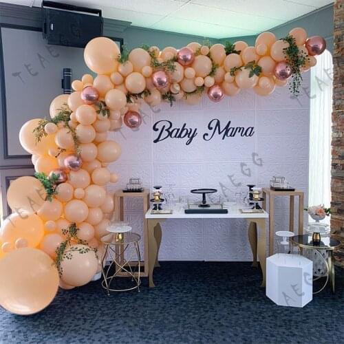 191Pcs Birthday Party Decorations Balloon Garland Chrome Rose Gold Metallic Latex Ballon Wedding Decoration Accessories Supplies