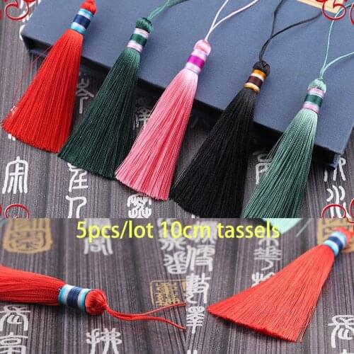 5pcs/Lot 10cm Polyester Silk Tassel Pendant Charm Fringe For DIY Craft Accessories Jewelry Making Earring Findings