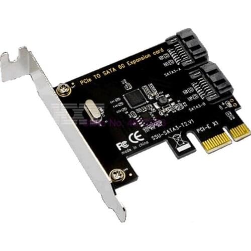 50pcs 1X 4X 8X 16X PCI-E Cards PCI Express to SATA 3.0 2-Port SATA III 6Gbps Expansion Adapter Boards Add On Cards