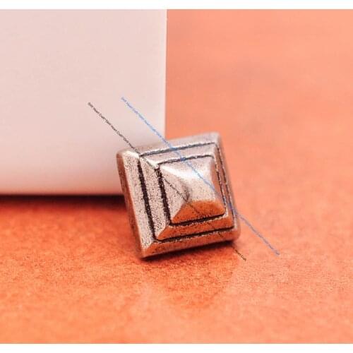 50PC 8*8mm Antique Silver Plated Square Spike Rivet Stud Conchos for DIY Leathercraft Backpack Luggage Bag Wallet Decor