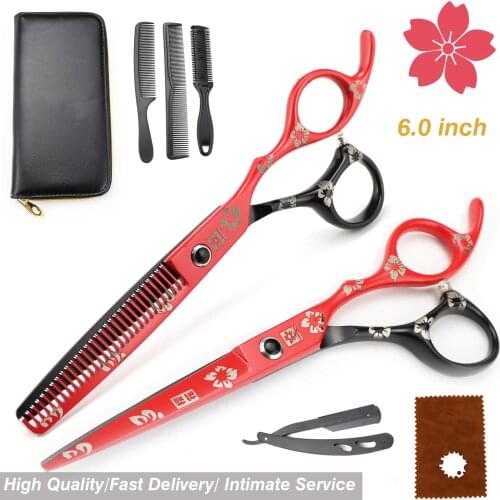 6.0 "Sell Japanese hairdressing scissors cheap hairdressing scissors hairdressing scissors razor scissors
