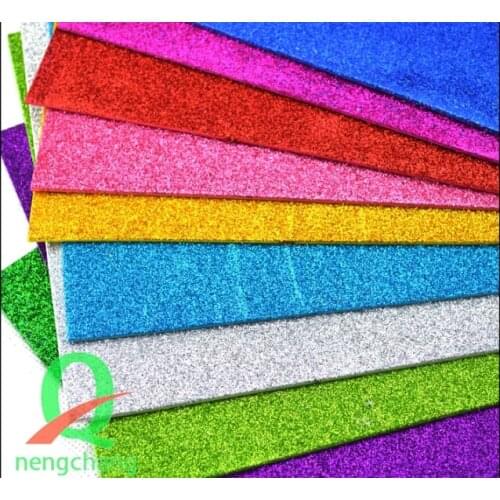 A4 Handmade Materials of Adhesive EVA Glitter Foam Paper Sheet Home Wall Decorations 20pics/lot