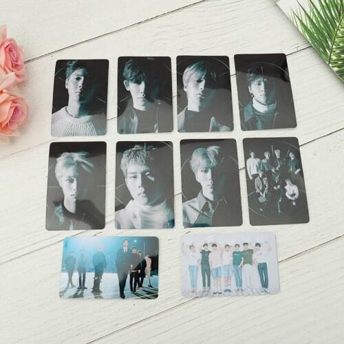 Card Bus PVC Version For Student Fashion Stars Monsta 10pcs/set K-POP X Album Photo Crystal Card Stickers