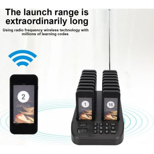 Wireless Calling Pager System restaurant pagers Guest Paging Queuing System Receiver Vibration LED for Restaurant Coffee Shop