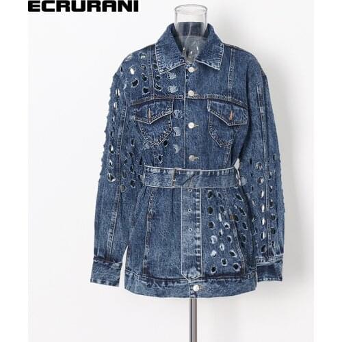 ECRURANI Womens Denim Jackets